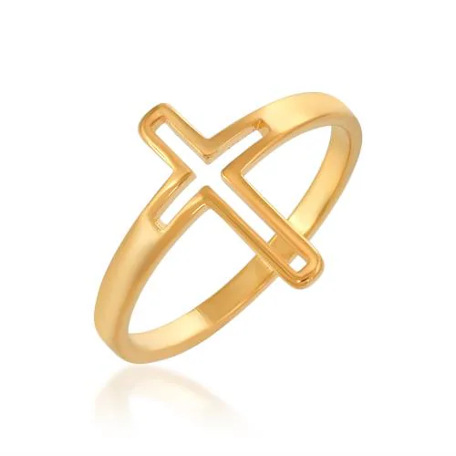 Memoir Brass Goldplated Catholic Jesus Crucifix Cross Fingerring Christian Jewellery Men Women (ORDM3648)