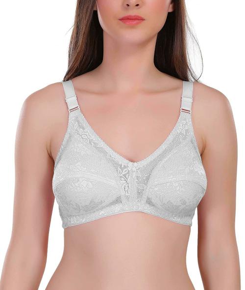 Eve's Beauty Women White 32D Cotton Bra (32D)