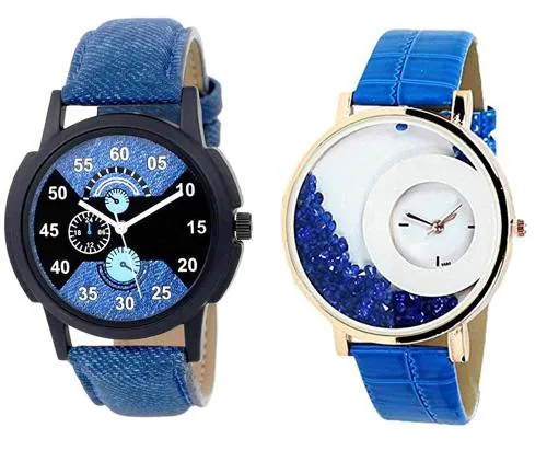 Crispy Analog Multicolor Dial Multicolor Strap Watch For Men (Pack of 2)