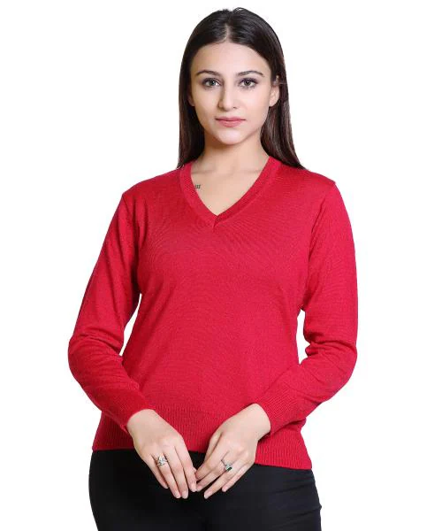 INFERNIUM Women Woolen Casual wear Stylish Cardigan Sweaters for Winter Wear| Pullover Lightweight Premium Sweater, Rani (XL )