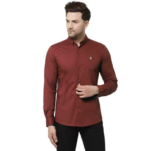 Red Tape Men Rust Red Solid Shirt