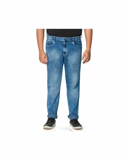 REELIZE - Men's Denim Jeans | Slim fit, Regular Jeans | Full Length | Ideal for Casual/Party/Office wear | Faded Blue | Pack of 1 | Size 46 | Plus Size