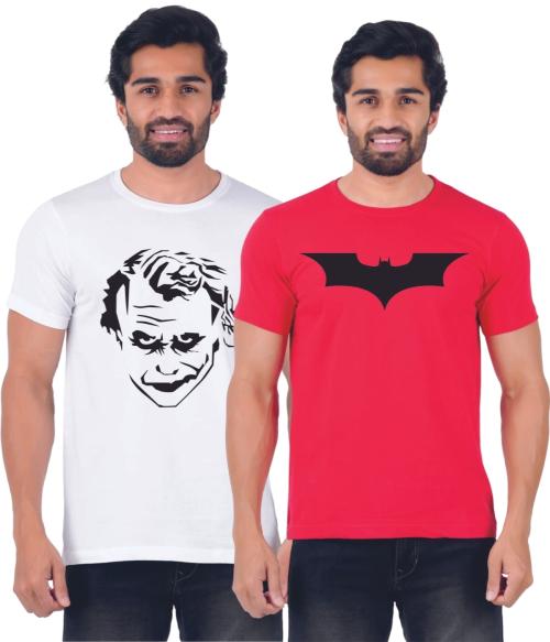 FEROCIOUS - Men's Graphic Printed T-Shirts (Pack of 2) - White_Red