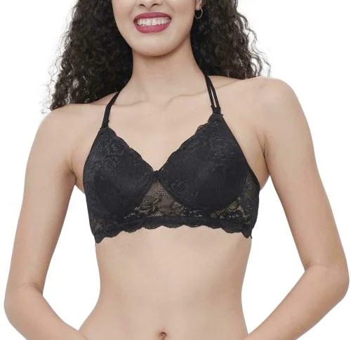 Eve's Beauty Women Black 30B Embroidered Padded Bra (30B)