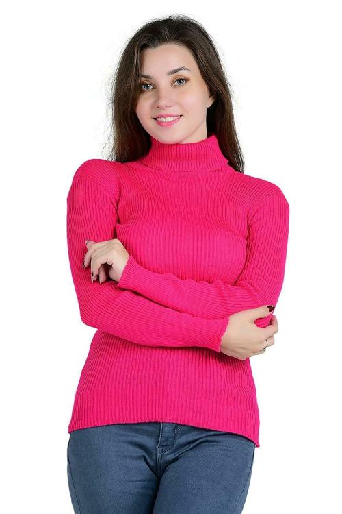 IndiCrafts Women Magenta Woollen Winter Sweaters Large