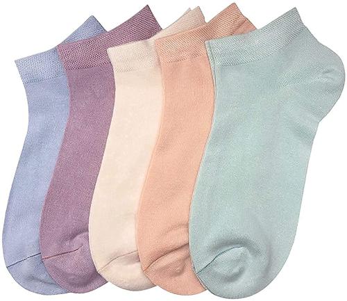 CREATURE Ankle Length Printed Cotton Colourful Socks For Women/Girls-Combo Free Size Pack of 5