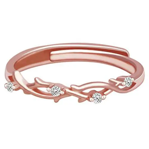 Giva Sterling Silver Adjustable Rose Gold Wreath Ring