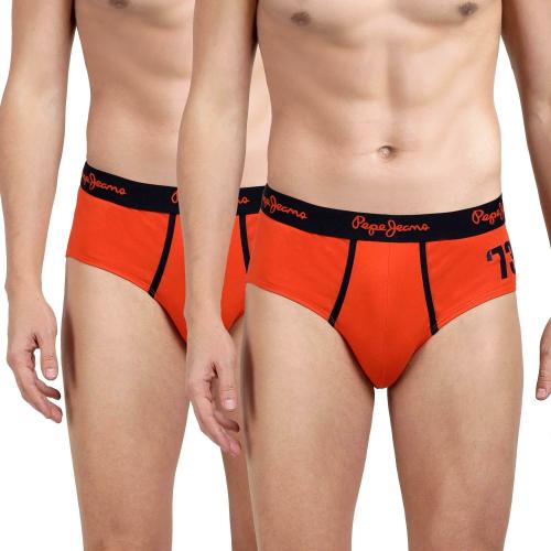 PEPE JEANS LONDON Men's Multicolor Solid Cotton Pack of 4 Briefs