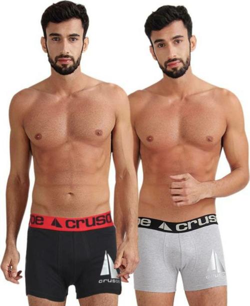 CRUSOE MEN'S STRETCH COTTON ZULU TRUNKS PACK OF 2 (ASSORTED / SMALL)