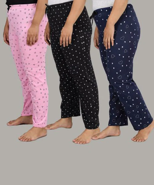 Christy World Women Multicolor Printed Pack of 3 Pyjamas
