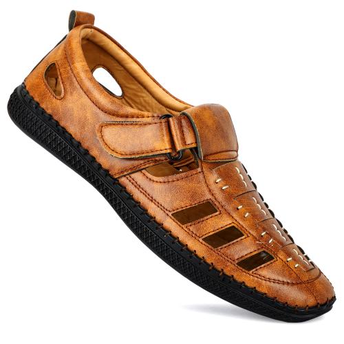 FLADA SHOE Men's Synthetic Velcro Comfortable Roman Sandal 9