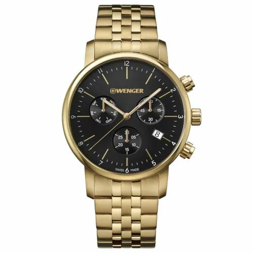 Wenger Swiss Made Urban Classic Chrono Chronograph Black Dial Men's Watch - 01.1743.103