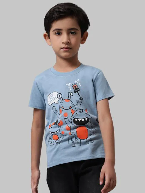 Buy Little Zing Stylish Cotton Printed Tees For Boys Single Tshirrt