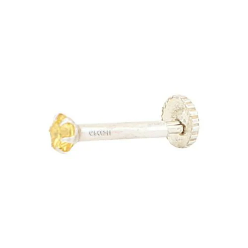 ELOISH 92.5 Sterling Silver Yellow Nose Pin for Women.