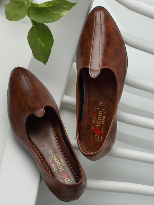 Action Dotcom ETHIC-01 Men's Tan Synthetic Leather Slip-On Casual Mojaris