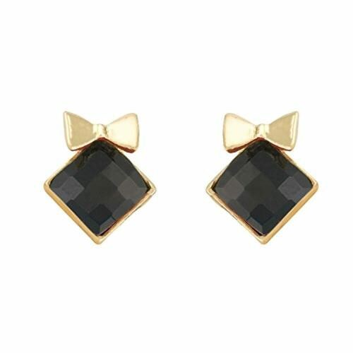 One Stop Fashion diamond Studs Earrings Black for Girls and Women