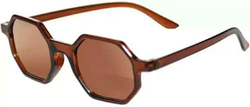 PIRASO Retro Square Full-Frame Brown Sunglasses for Girls-(8K BROWN MATTE)