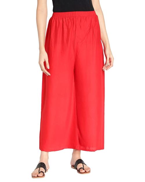 S SAROSE CLOTHING Palazzo Pants for Women|SIZE:-L|COLOUR:-RED