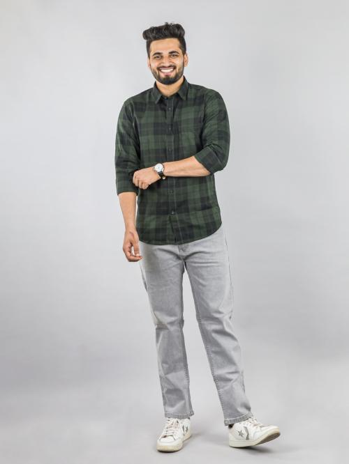 Zaab Mens casual Shirt_ZFL13812_Green_S