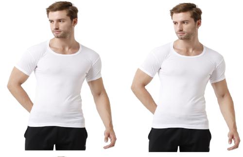 Rupa Topman Men White Solid 100% Cotton Pack of 2 Half-Sleeve Vest