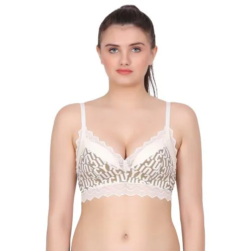 Amour Secret Lightly-Padded Texture Print Lace Everyday Bra For Women PD6003 Heena-M
