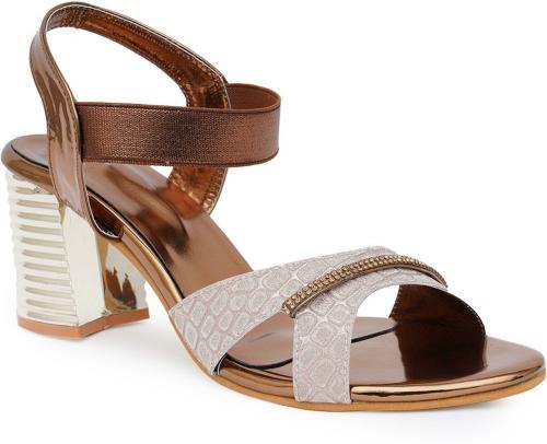 Stepee Trendy & Stylish Brown Heel Sandals For Women