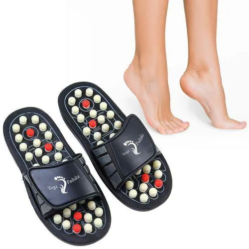 ZURU BUNCH Yoga Paduka Slippers for Men and Women, Acupressure Foot Relaxer Rotating Acupressure Foot Slippers For Men & Women, Full Body Blood Circulation Slippers