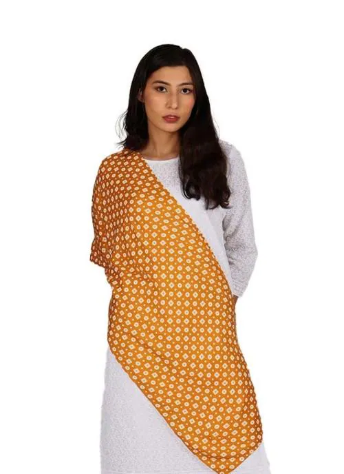 Stole in Orange grace, super soft, stylish small prints, multi usage