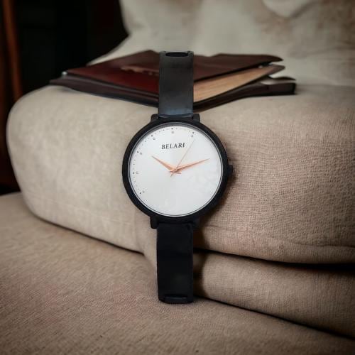 BELARI Ladies Watch black Dial metal Case And metal Chain , Latest Design Analog Display Ladies white Watch