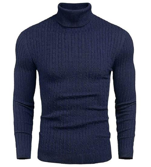 DENIMHOLIC Mens Cotton Turtle Neck Sweater