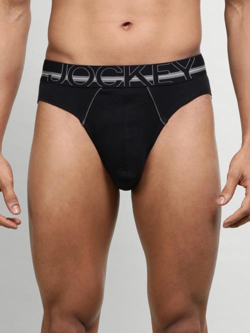 jockey Men Black Solid Cotton Briefs
