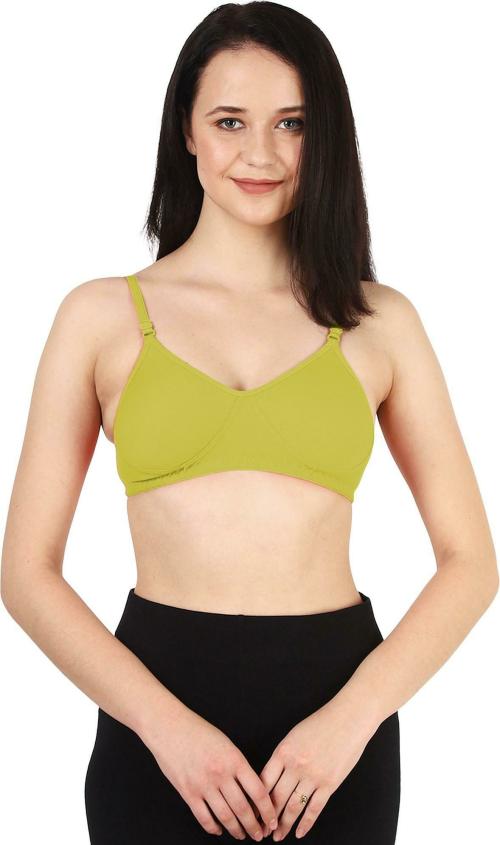 WHITE ROSE Women Full Coverage Moss Green Cotton Non Padded Bra, (size 30)