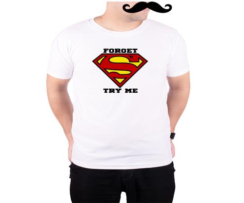 Mooch Wale Forget Superman Try Me White Quick-Dri T-shirt For Men - White, S