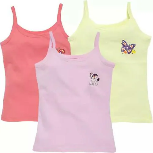 RCK ROCKERS Girls Multicolor Cotton Pack of 3 Camisoles & Tanks (7-8Y)