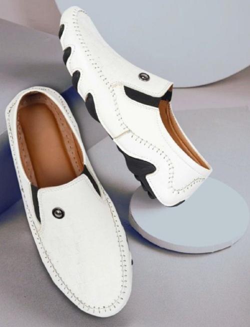 Lucasa Stylish Loafers For Boys, Loafers For Men, Loafer Shoes For Boys, Jutis For Boys (White)