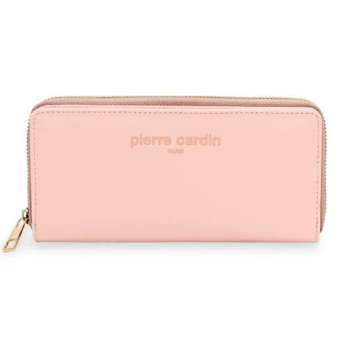 Pierre Cardin Paris Women Pink PU Material Zip Around, Two Fold Wallet/Clutches