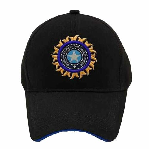 FASHOLIC Cricket Cap Original Quality Head Caps for Men Unisex Mens Cap Branded with Adjustable Buckle Caps Men for All Sports Cricket Caps for Men Women Fans Sports Caps (Black)