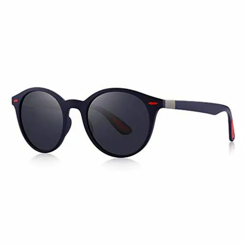 AUGEN Black Round Sunglass (Unisex)