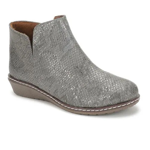 Marc Loire Women Grey Embellished Wedge Heels (Boots)