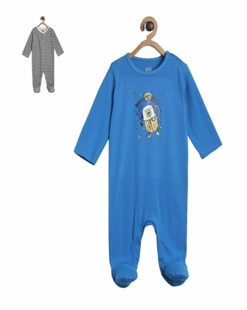 MINI KLUB New Born Boys Multi Cotton Sleep Suit