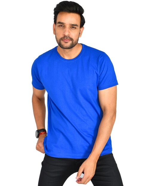 Burundi Blu Plain Round Neck 100% Cotton T Shirt For Men| Men T Shirt| Men Tshirt| Tshirt for Men| T Shirts| Tshirts| Formal Tshirt| Men Tshirt| Men T shirt| T shirt|_Cotton_Plain_RB_HS_3XL