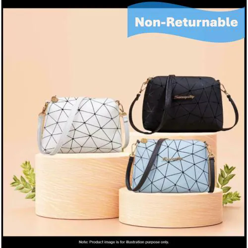 Fargo Grey, Black, White Leatherette Sling Bag For Women (3 bags)