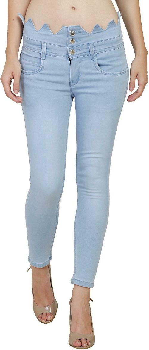 Nifty Women Light Blue Solid Denim Jeans