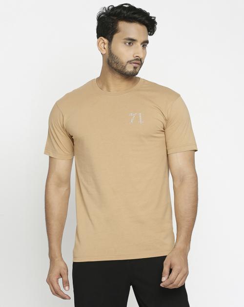 VIP Mens Khaki Colour Round Neck T-Shirt