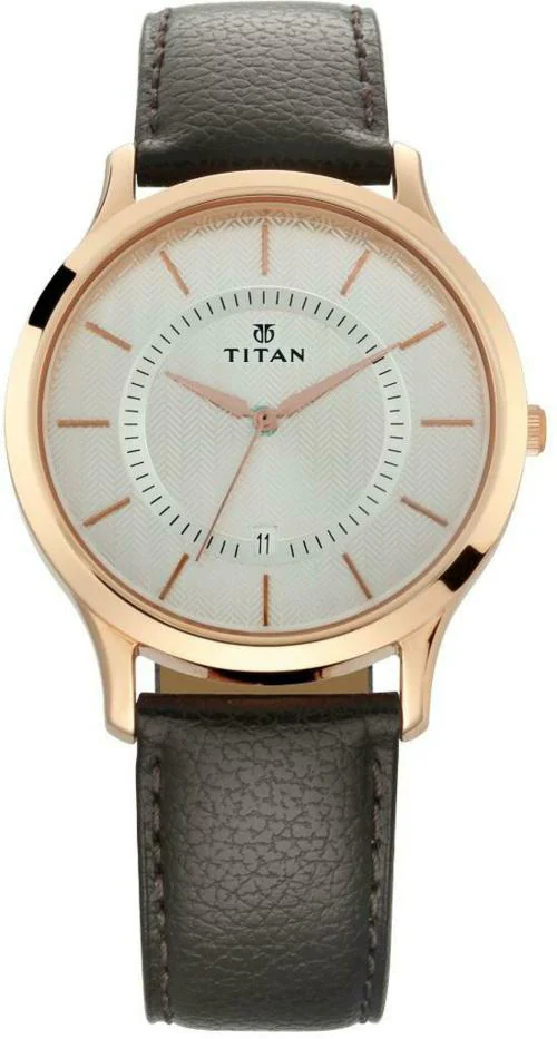 Titan White Dial Black Strap Analog Watch For Men - (1825WL01)
