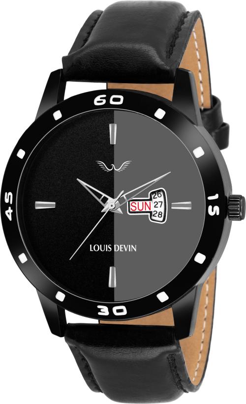 Louis Devin Analog Black Watch For Men (Ld-Bk030-Blk)