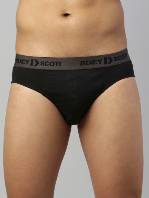 Dixcy Scott Maximus Men's Black Solid Cotton Briefs