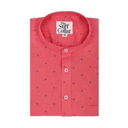 The Stiff Collar Men Peach 100 percent cotton Shirts - 39