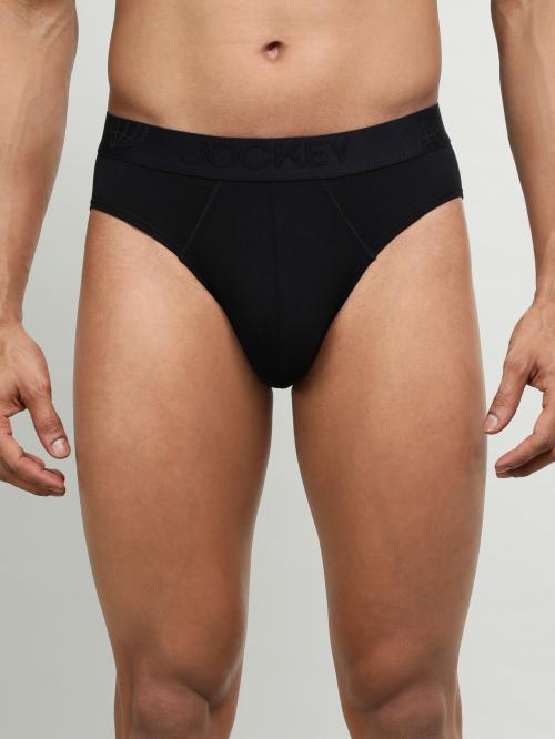 Jockey IC24 Men's Black Solid Tencel Briefs
