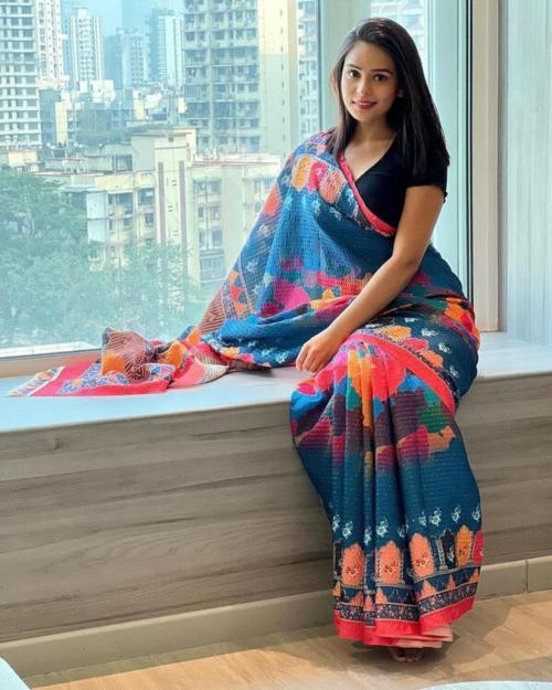 ARPI FASHION Women Multicolor Digital Print Georgette Leheria Saree